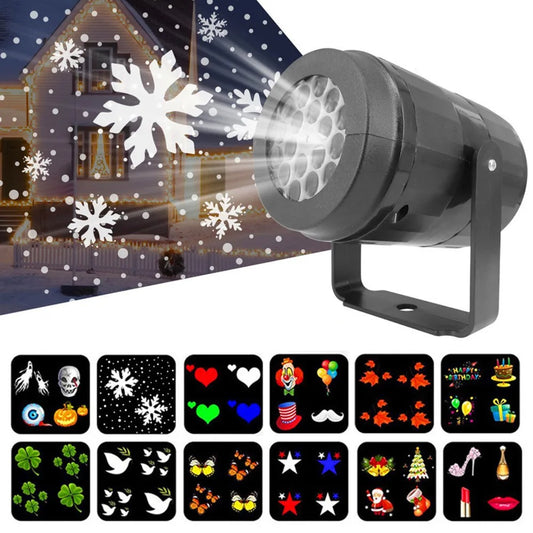 LED Snowflake Projector Lights With 6PCS Multi Cards