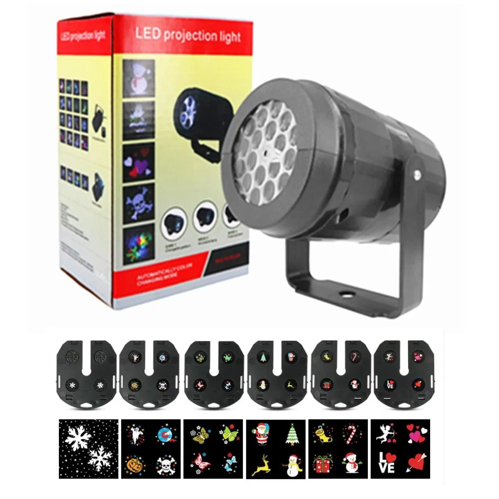 LED Snowflake Projector Lights With 6PCS Multi Cards